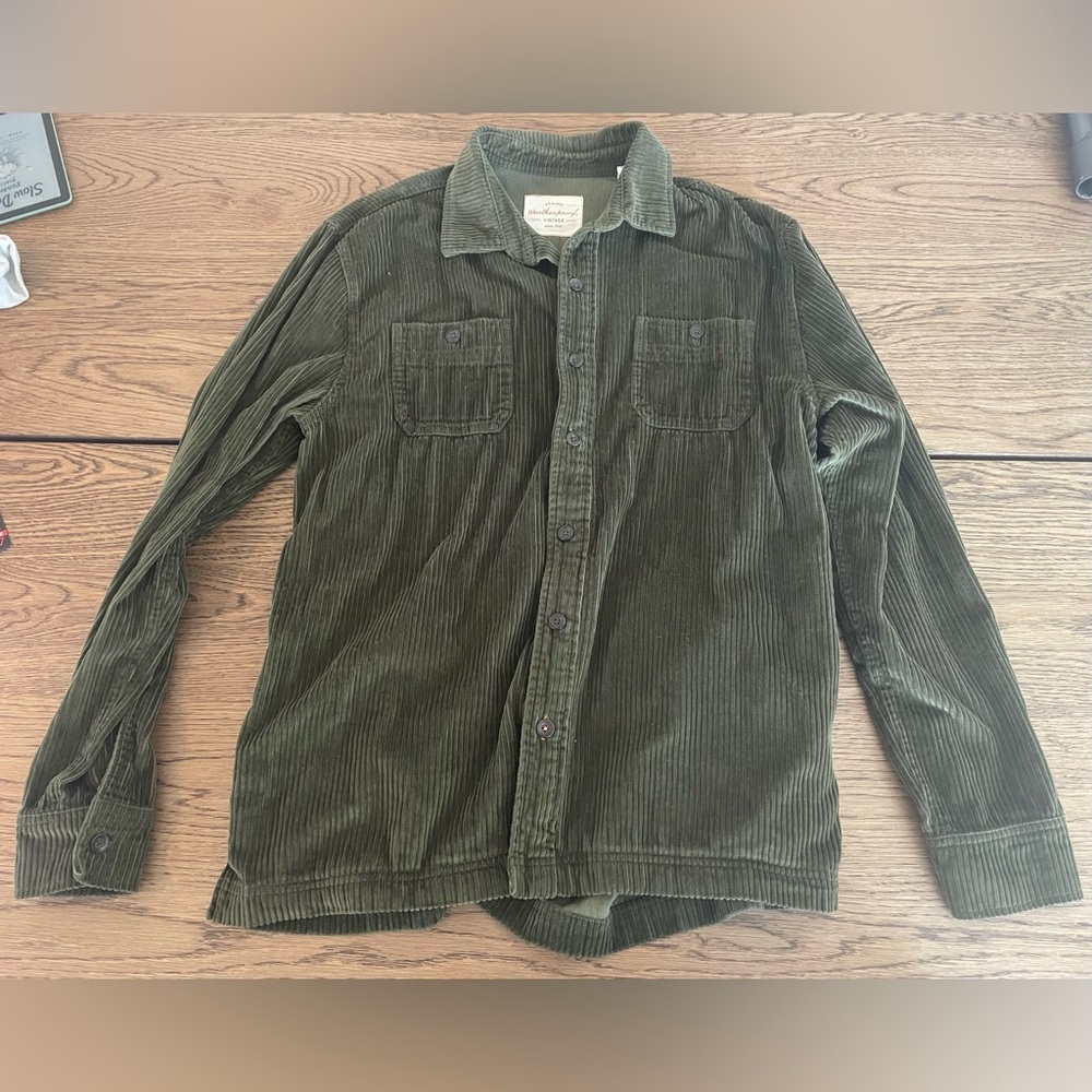 Weatherproof Vintage Cord Shacket in Green